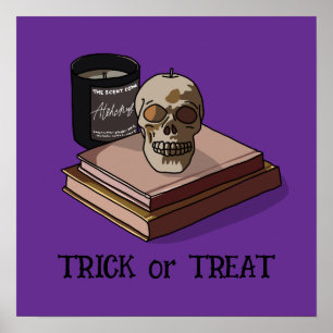 Halloween Schattigee grappige grillige schedel Poster