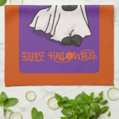 Halloween Schattigee grillige spookhond Theedoek (Gevouwen)