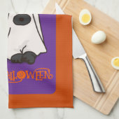 Halloween Schattigee grillige spookhond Theedoek (Quarter Fold)