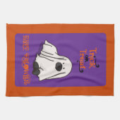 Halloween Schattigee grillige spookhond Theedoek (Horizontaal)