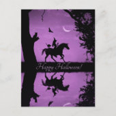 Halloween Schattigee heks eenhoorn kat Briefkaart (Voorkant)