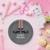 Halloween Schattigee heks kleurrijke unieke schoen Papieren Bordje (Feest)