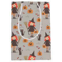 Halloween Schattigee heks, pompoen, zwarte kat