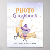 Halloween Schattigee heks verjaardag gastenboek te Poster (Voorkant)