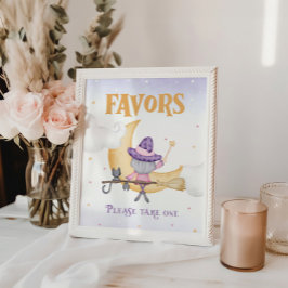 Halloween Schattigee heks verjaardag gunsten teken Poster