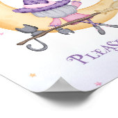 Halloween Schattigee heks verjaardag gunsten teken Poster (Hoek)