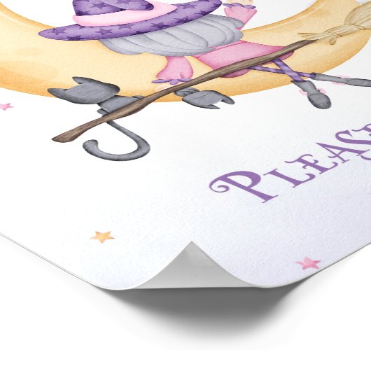 Halloween Schattigee heks verjaardag gunsten teken Poster (Hoek)