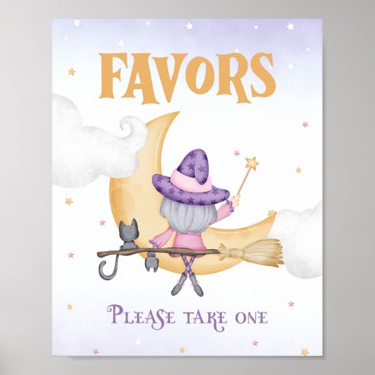 Halloween Schattigee heks verjaardag gunsten teken Poster (Voorkant)