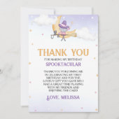 Halloween Schattigee heks verjaardagsfeest bedankk Kaart (Voorkant)