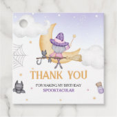 Halloween Schattigee heks verjaardagsfeest plein Bedankjes Labels (Voorkant)