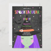 Halloween Schattigee heks verjaardagsfeest spookta Kaart (Voorkant)