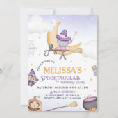 Halloween Schattigee heks verjaardagsfeest spookta Kaart (Voorkant)