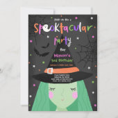 Halloween Schattigee heks verjaardagsfeest spookta Kaart (Voorkant)