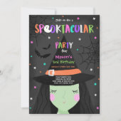 Halloween Schattigee heks verjaardagsfeest spookta Kaart (Voorkant)