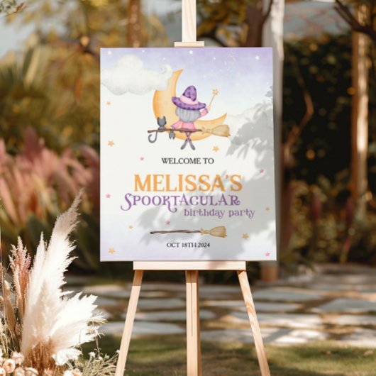 Halloween Schattigee heks verjaardagsfeest welkoms Poster