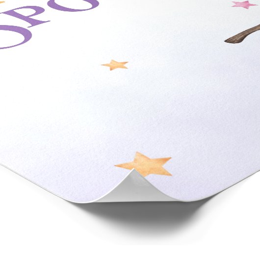 Halloween Schattigee heks verjaardagsfeest welkoms Poster (Hoek)