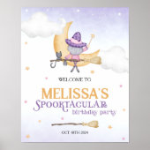Halloween Schattigee heks verjaardagsfeest welkoms Poster (Voorkant)