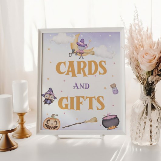 Halloween Schattigee heks verjaardagskaarten en ge Poster