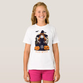 Halloween Schattigee Heksenpompoenen Vleermuizen & T-shirt (Voorkant volledig)