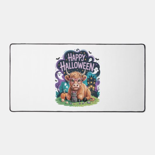 Halloween Schattigee Highland Koe (2) Bureaumat (Voorkant)