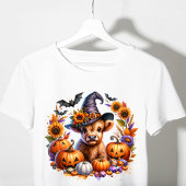 Halloween Schattigee Highland Koe Heksenvleermuize Tri-Blend Shirt