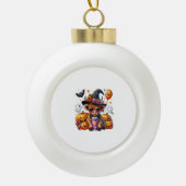 Halloween Schattigee Highland Koe Keramische Bal Ornament (Voorkant)