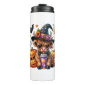 Halloween Schattigee Highland Koe Thermosbeker (Voorkant)
