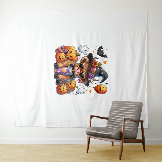 Halloween Schattigee Highland Koe Wandkleed (In Situ (horizontaal))