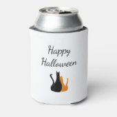 Halloween Schattigee katten tekenen Oranje zwarte Blikjeskoeler (Blikje Achterkant)