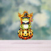 Halloween Schattigee kikker op pompoen Acryl Bord (Neutraal)