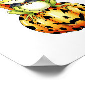 Halloween Schattigee kikker op pompoen Poster (Hoek)