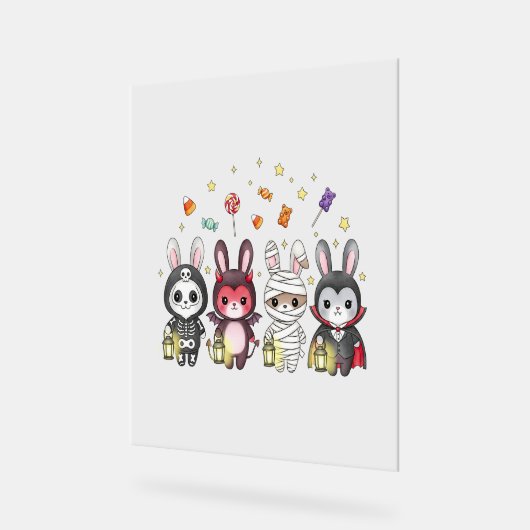 Halloween Schattigee konijnenkostuum Acryl Bord (Hoek)