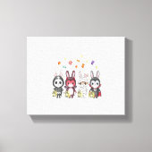 Halloween Schattigee konijnenkostuum Canvas Afdruk (Voorkant)