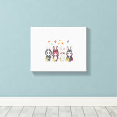 Halloween Schattigee konijnenkostuum Canvas Afdruk (Insitu (Houten vloer))