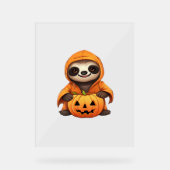 Halloween Schattigee Luiaard Classic T-shirt Acryl Bord (Voorkant)