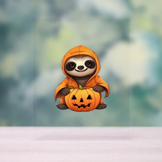 Halloween Schattigee Luiaard Classic T-shirt Acryl Bord (Neutraal)