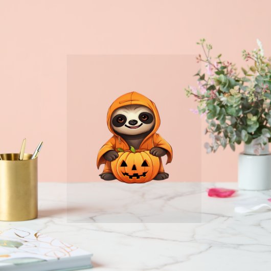 Halloween Schattigee Luiaard Classic T-shirt Acryl Bord (Huwelijk)