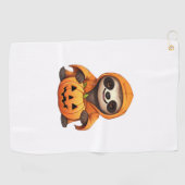 Halloween Schattigee Luiaard Classic T-shirt Golfhanddoek (Horizontaal)