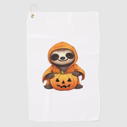 Halloween Schattigee Luiaard Classic T-shirt Golfhanddoek (Voorkant)