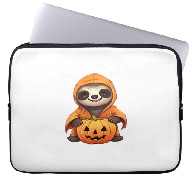 Halloween Schattigee Luiaard Classic T-shirt Laptop Sleeve (Voorkant)