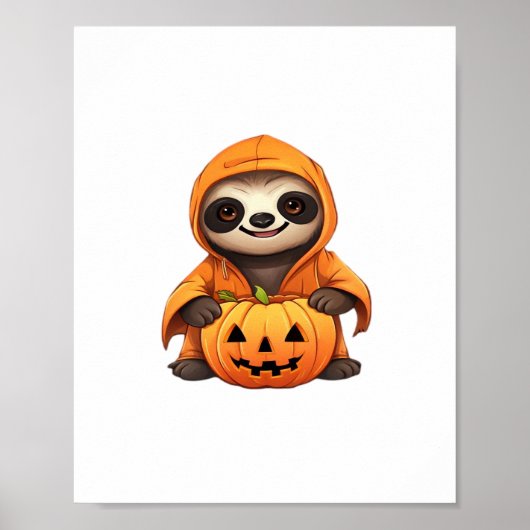 Halloween Schattigee Luiaard Classic T-shirt Poster (Voorkant)