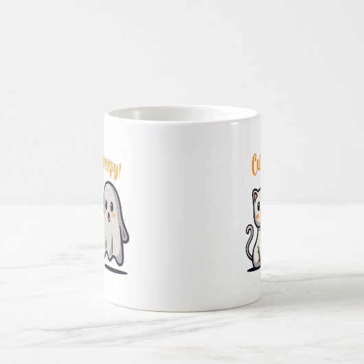 Halloween Schattigee maar griezelige spook & kat k Koffiemok (Center)