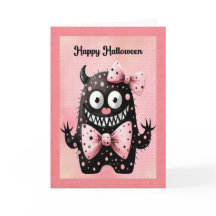Halloween Schattigee Monster Kaart voor kinderen