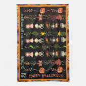 Halloween Schattigee monsters en heksen Theedoek (Verticaal)