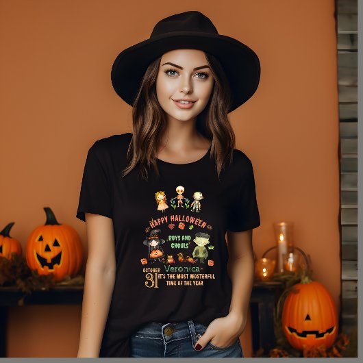 Halloween Schattigee Monsters gepersonaliseerd T-s T-shirt