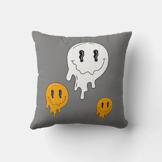 Halloween Schattigee Oranje spook Kussen (Achterkant)