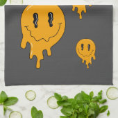 Halloween Schattigee Oranje spook Theedoek (Gevouwen)