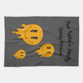 Halloween Schattigee Oranje spook Theedoek (Horizontaal)