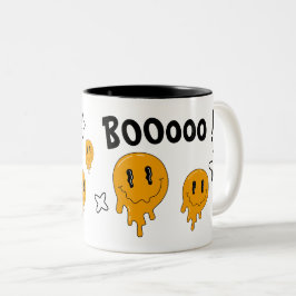 Halloween Schattigee Oranje spook Tweekleurige Koffiemok