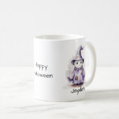 Halloween Schattigee Paarse Ghost Witch Personalis Koffiemok (Voorkant rechts)